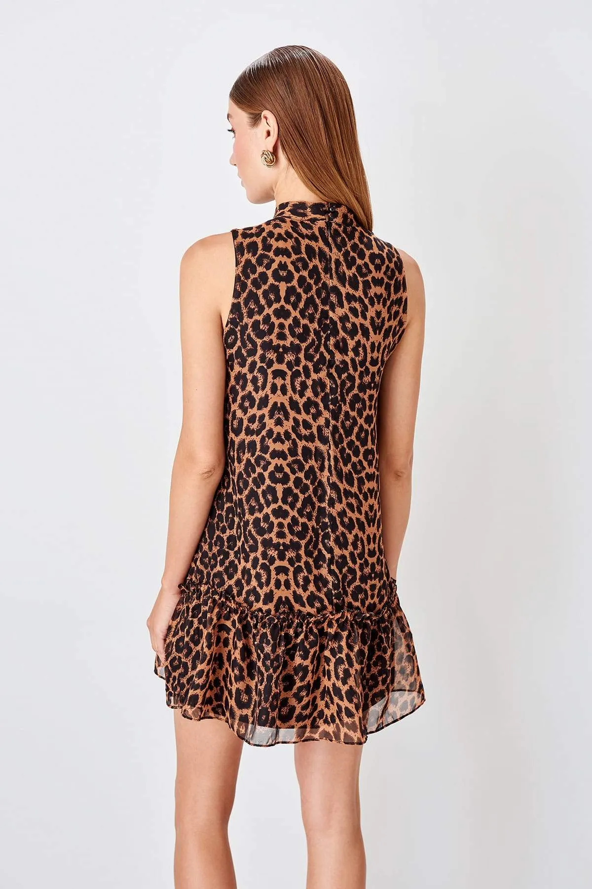 11661 Brown-Black Leopard Print Dress