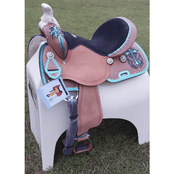 14", 15", 16" Double T  barrel style saddle set