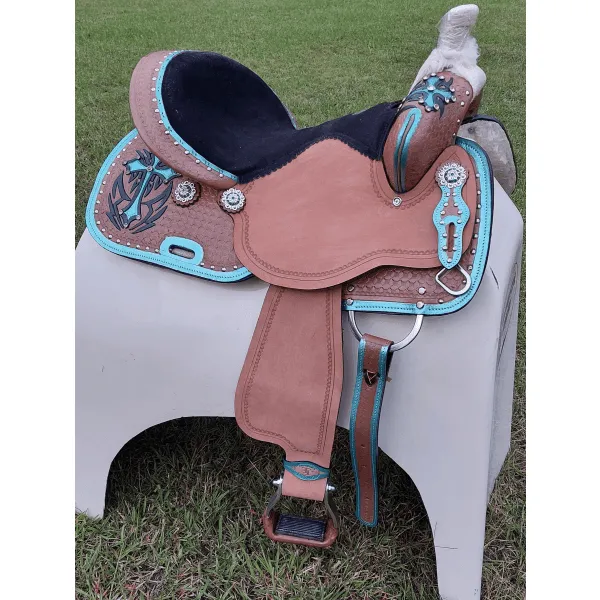 14", 15", 16" Double T  barrel style saddle set