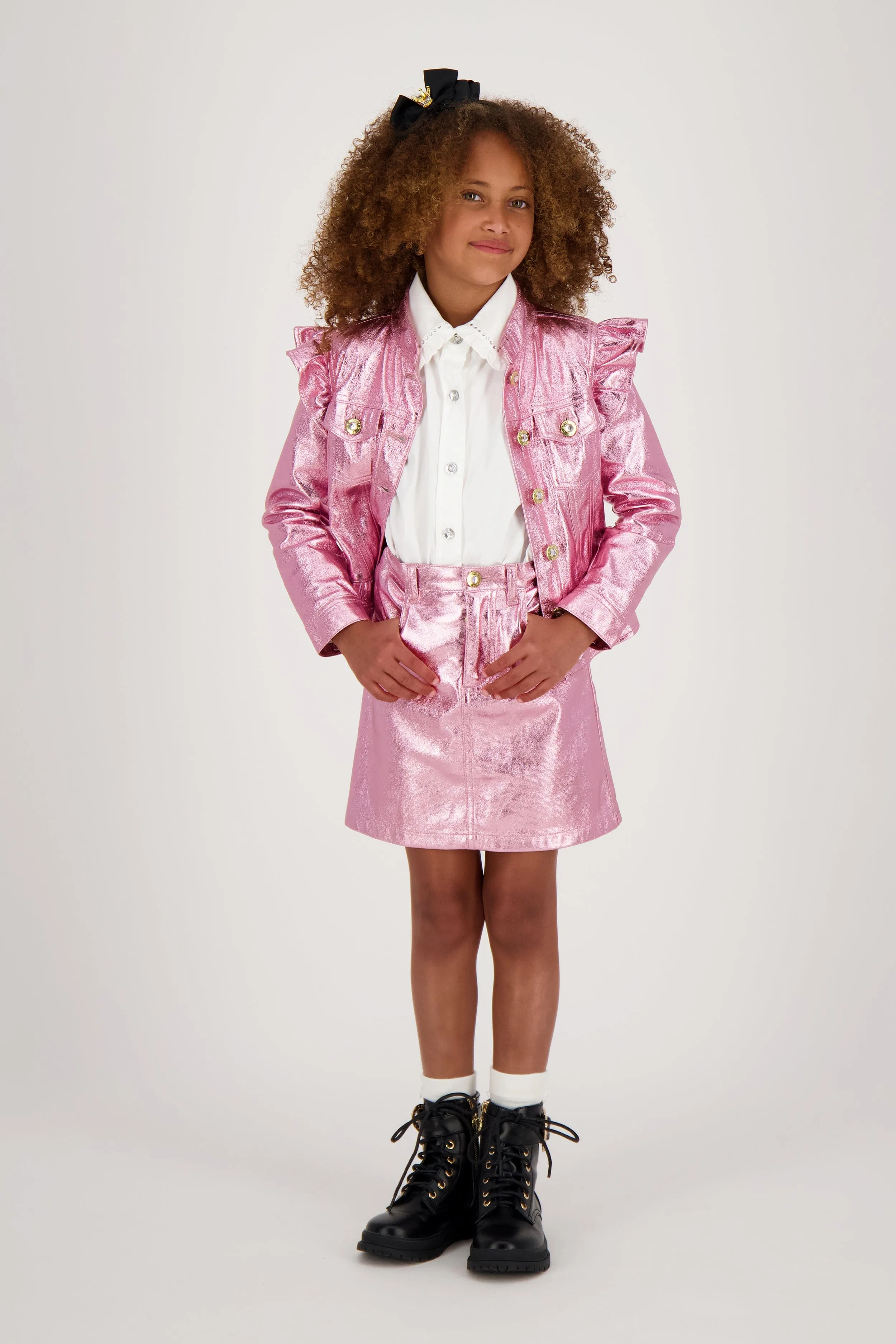 Angels Face Girls Diana Metallic Skirt in Pink