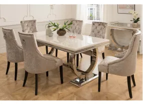 Arianna 2 m Cream Table & Belvedere Chair Set