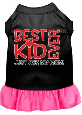 Ask My Mom Screen Print Dog Dress Black With Bright Pink Xxxl (20)