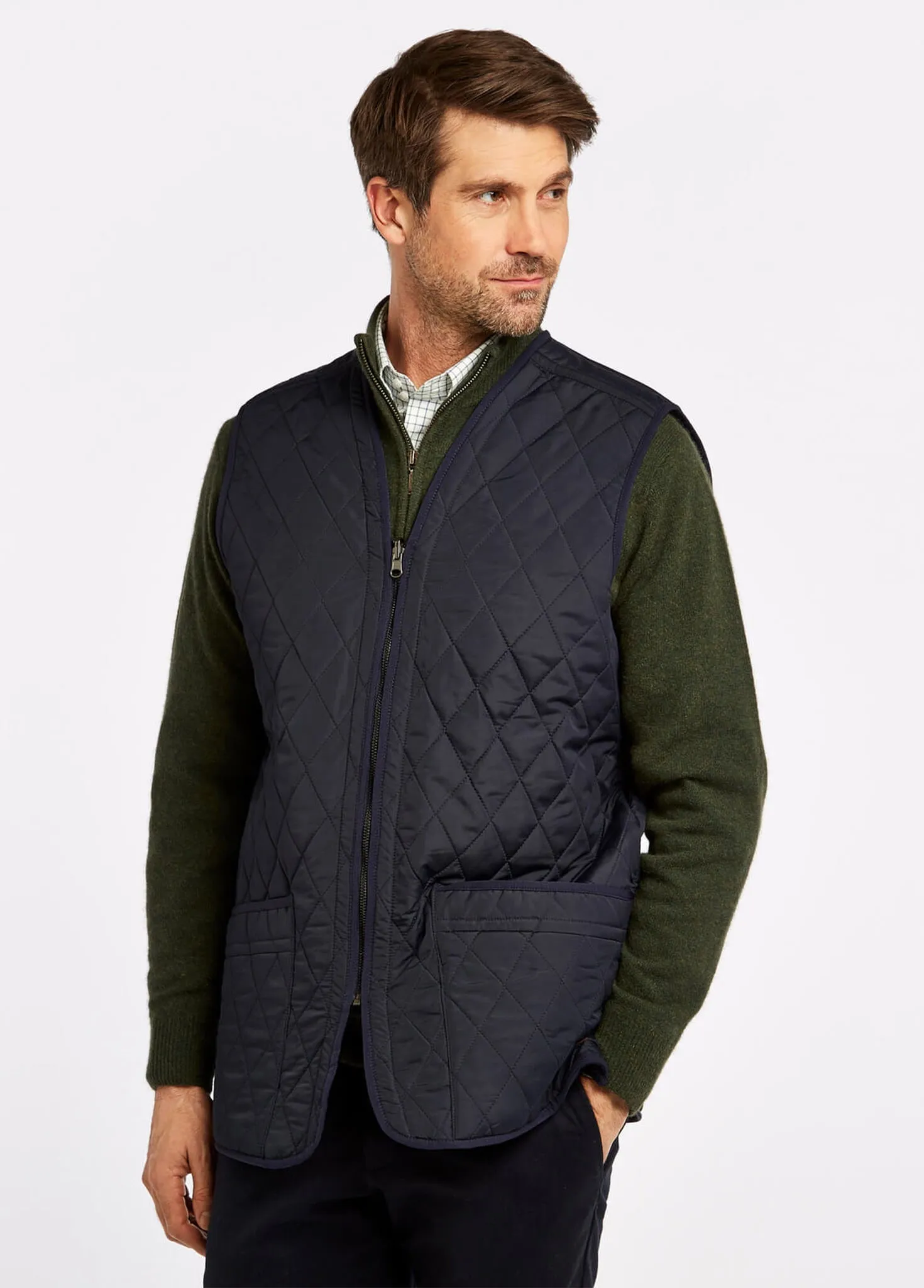 Ballygar Quilted Waistcoat - Navy