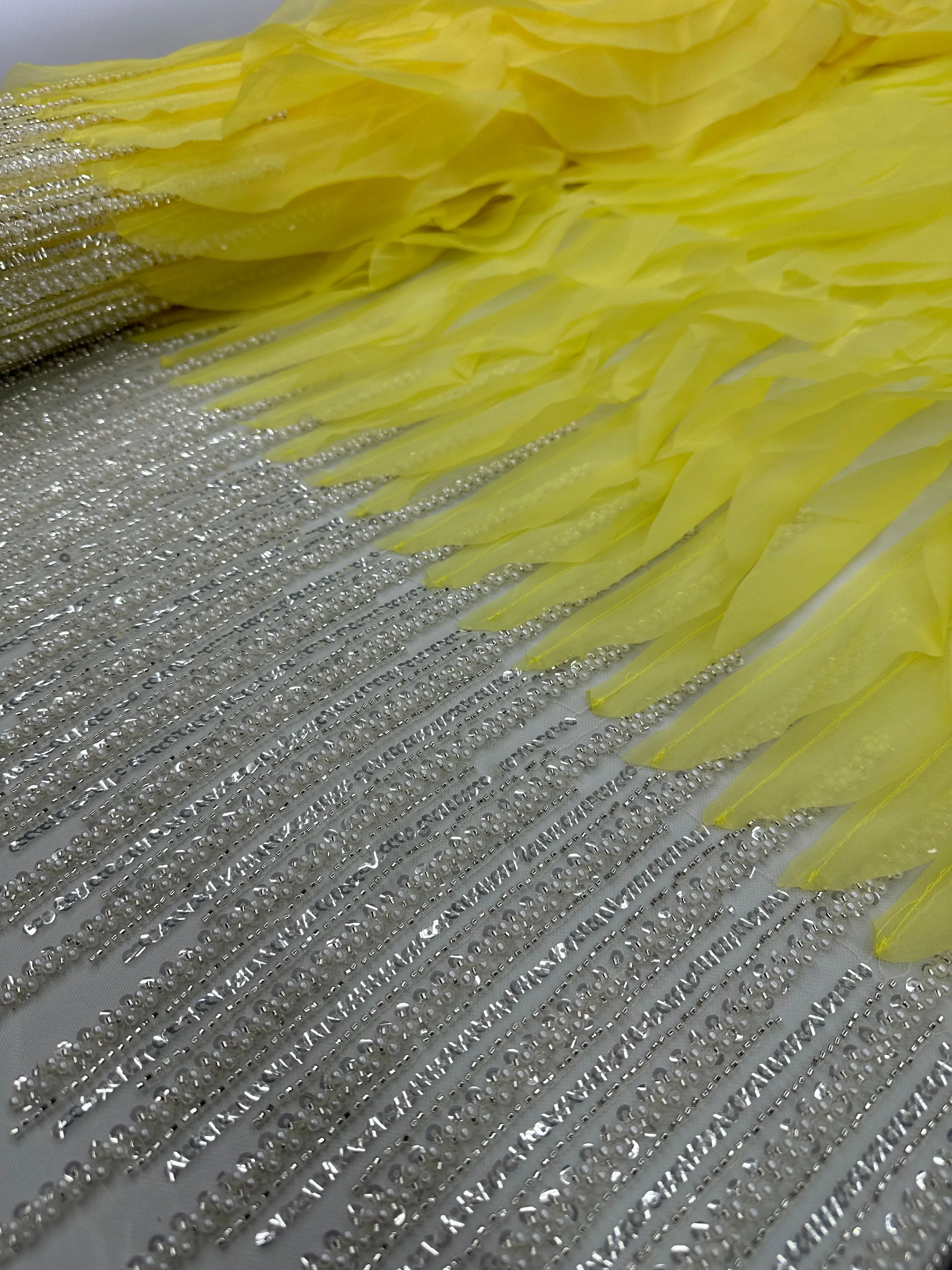 Beaded Frill - Bright Yellow