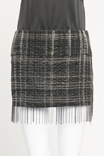 Black Chain Fringe Preowned Mini Skirt