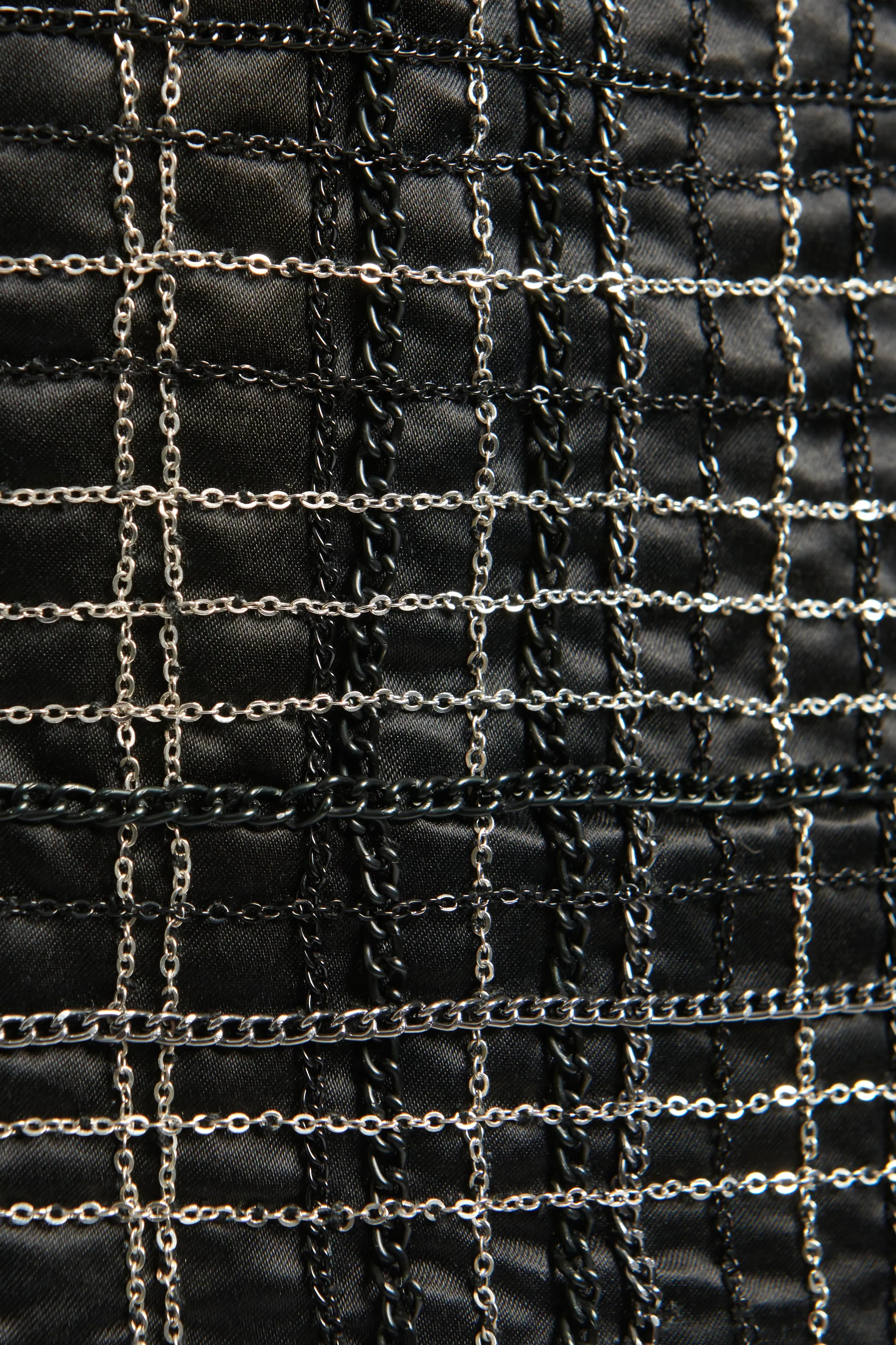 Black Chain Fringe Preowned Mini Skirt