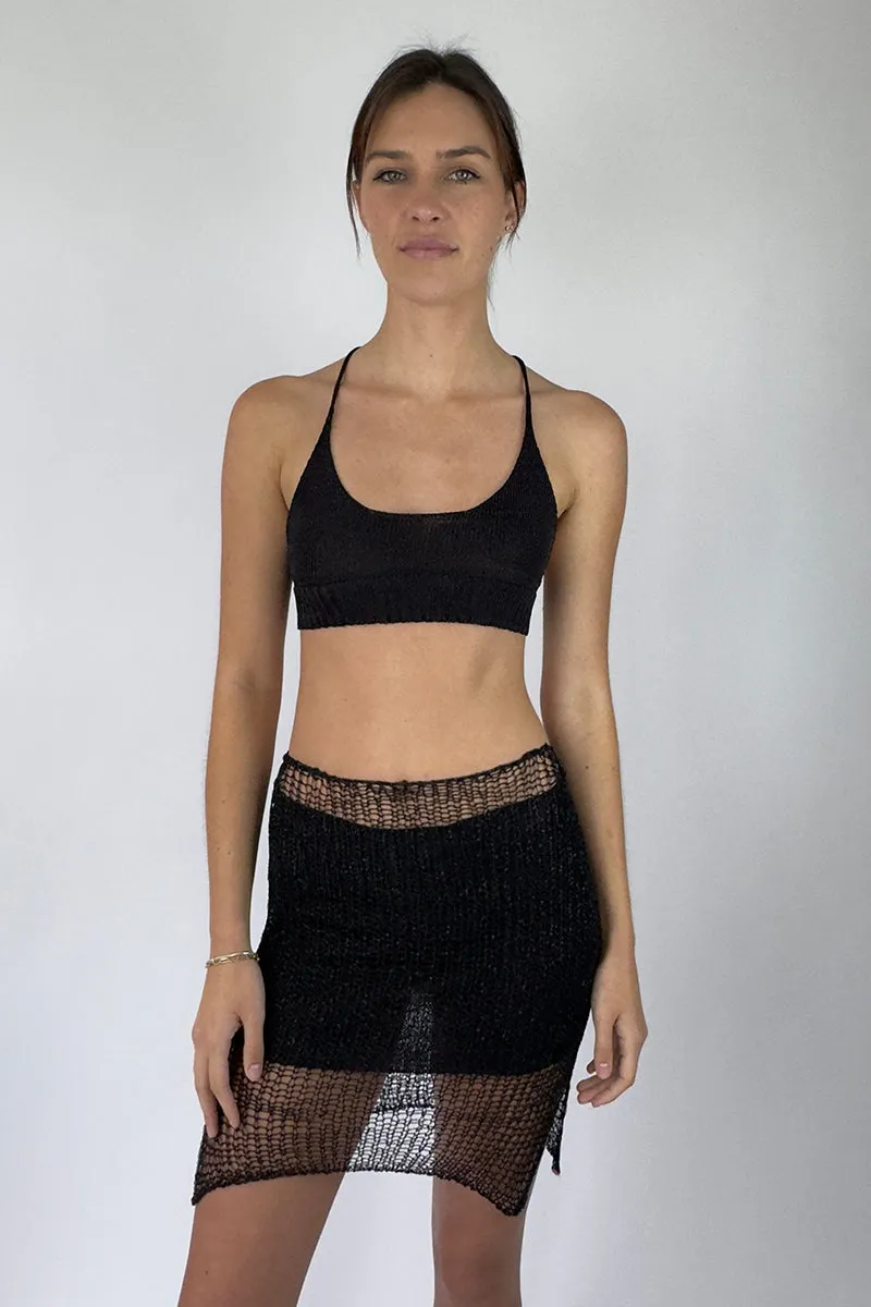 BLACK MIDAS MINI SKIRT WITH SLIP