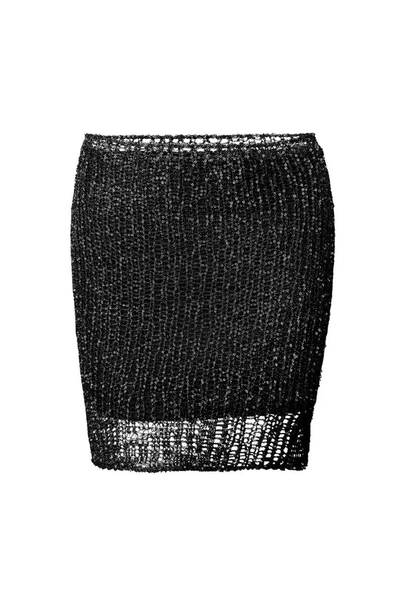 BLACK MIDAS MINI SKIRT WITH SLIP