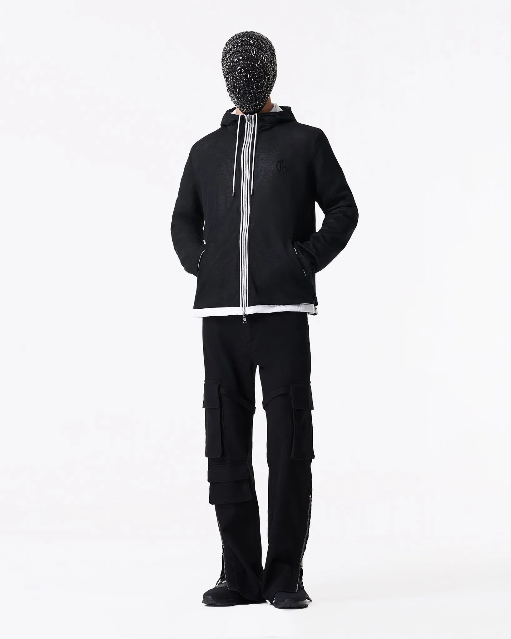 Black reversible rain jacket