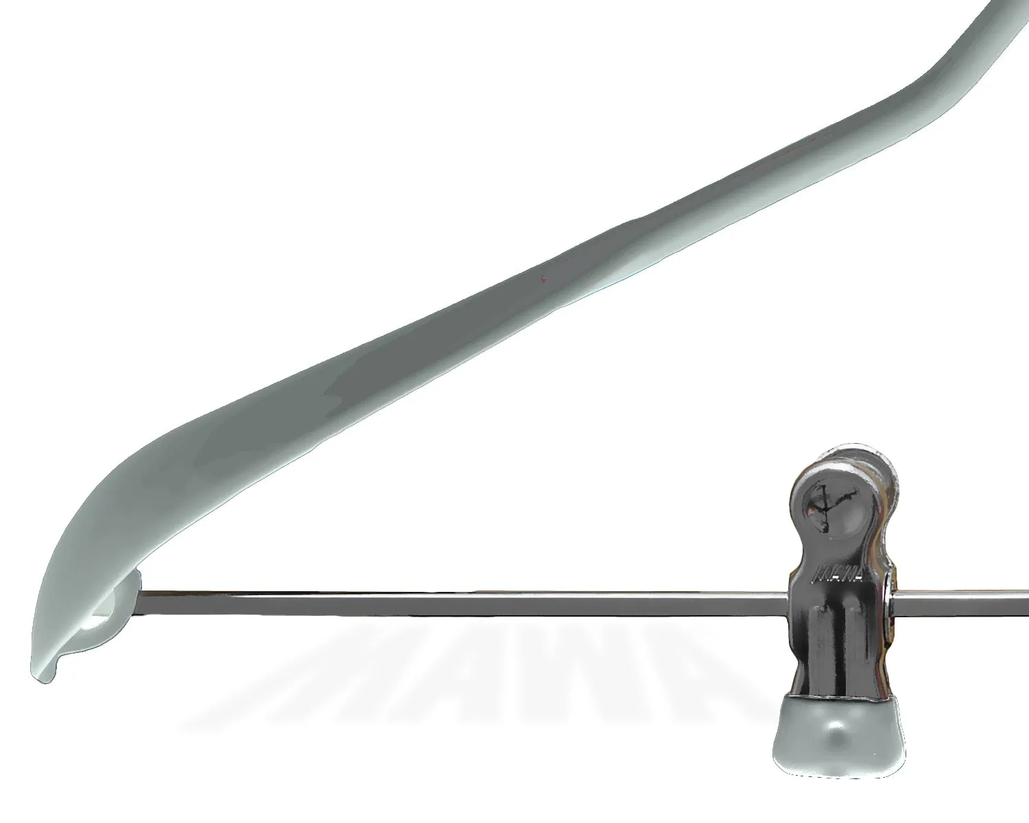 BodyForm Series -  Steel Coated Hanger with Shoulder Support & Adjustable Clips, Model 42-LK, Silver