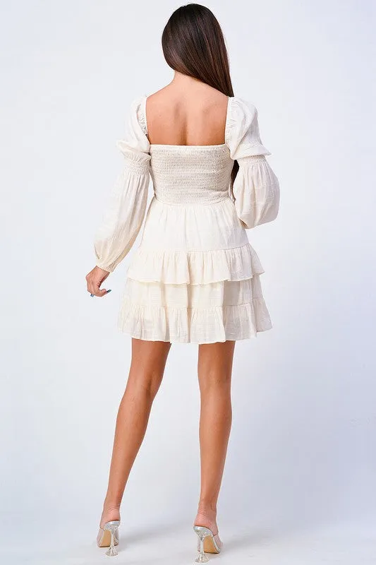 BOHO CHIC CUT-OUT SWEETHEART MINI DRESS