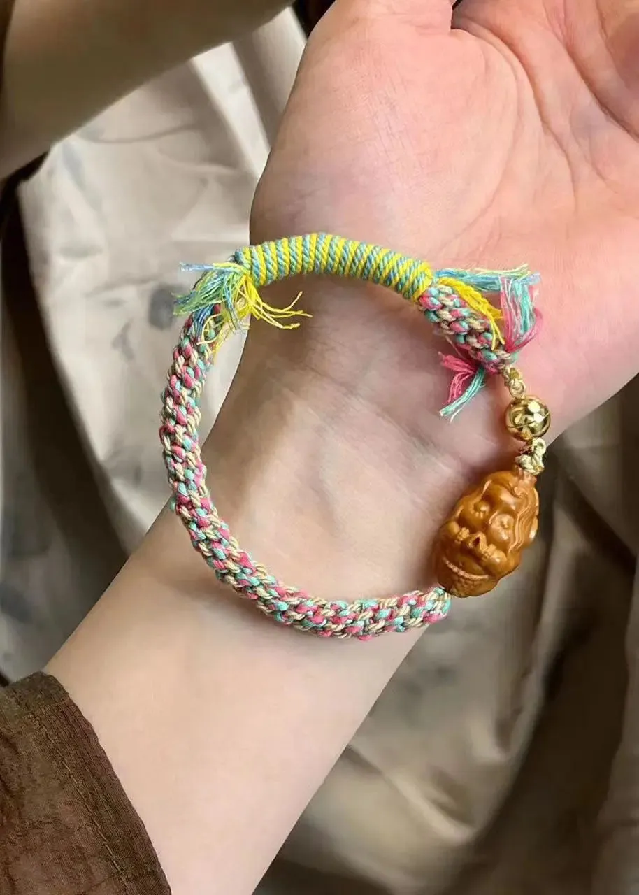 Boho Rainbow Hand Knitting Mermaid Bracelet ML0266