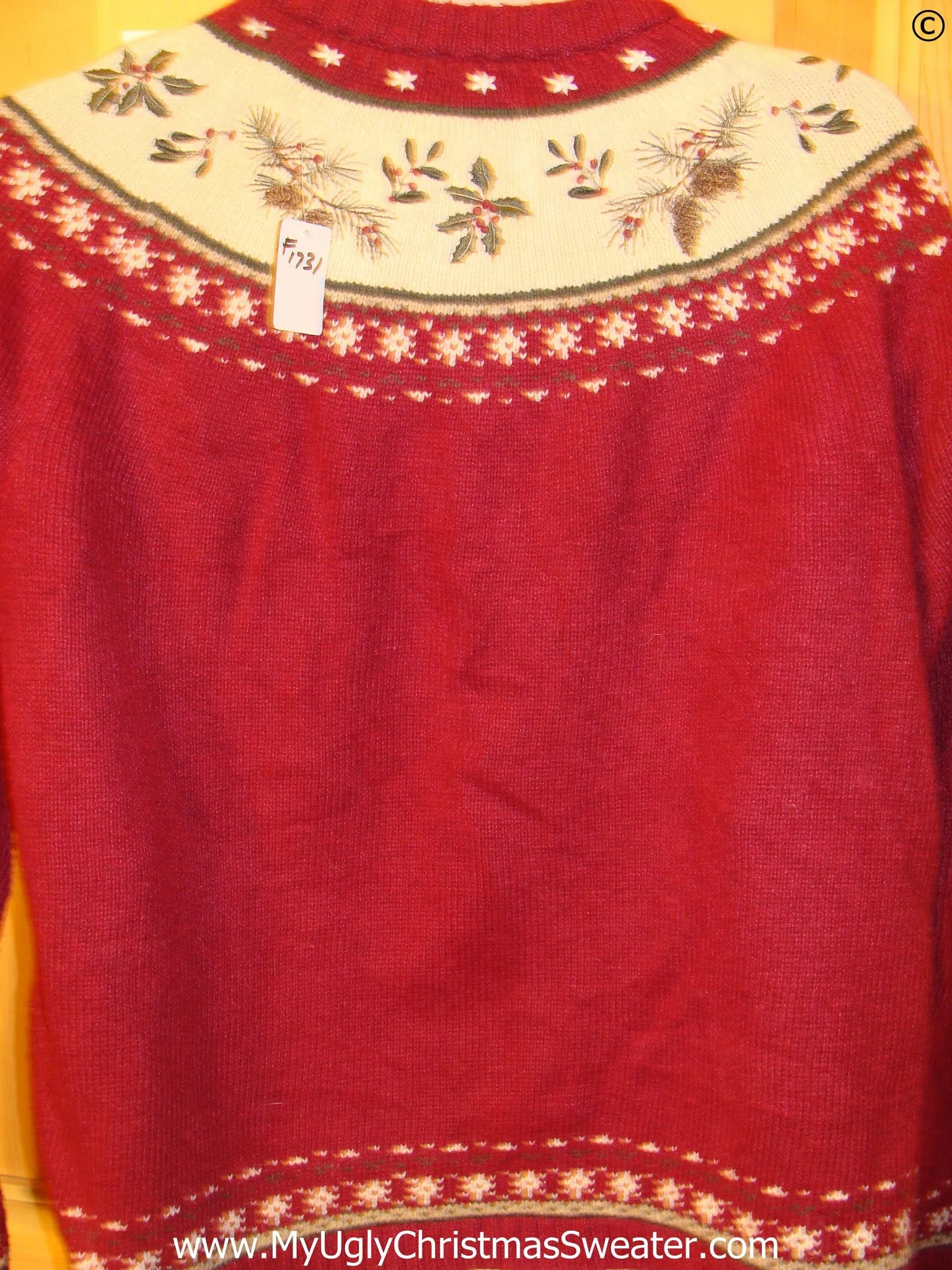 Cheap 2sided Nordic Red Christmas Sweater