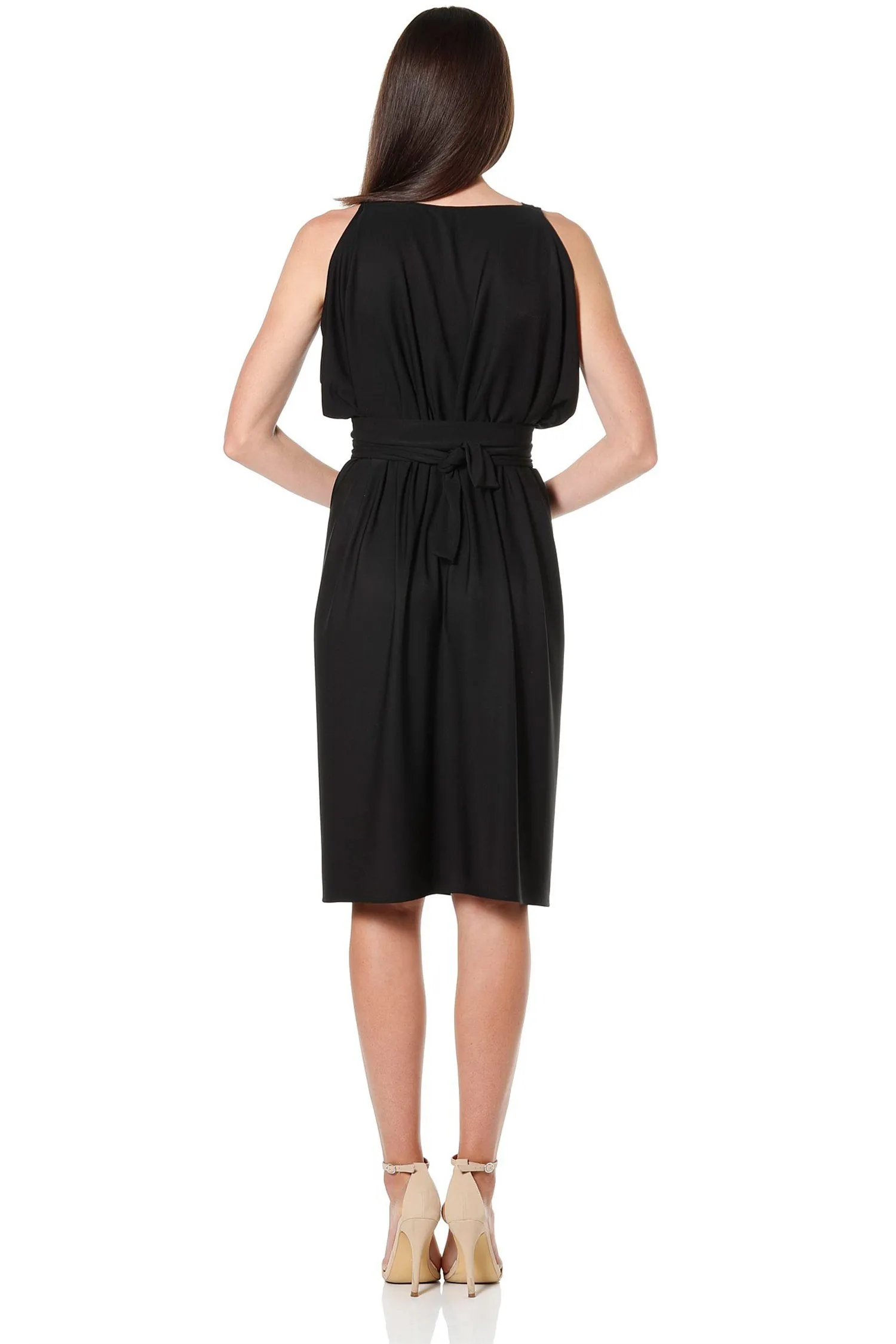 Column Drape Dress in Black