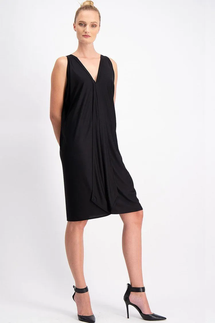 Column Drape Dress in Black