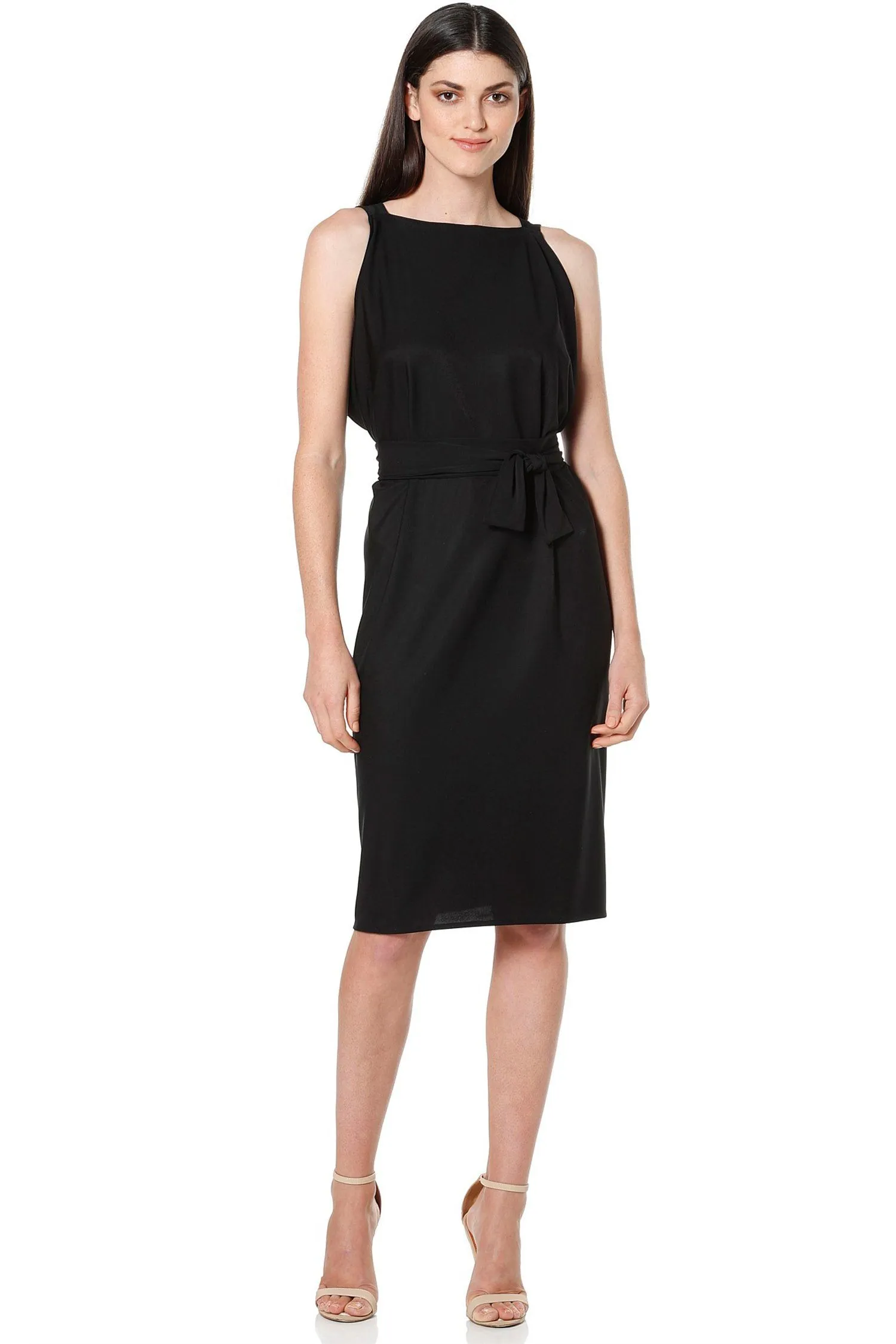 Column Drape Dress in Black