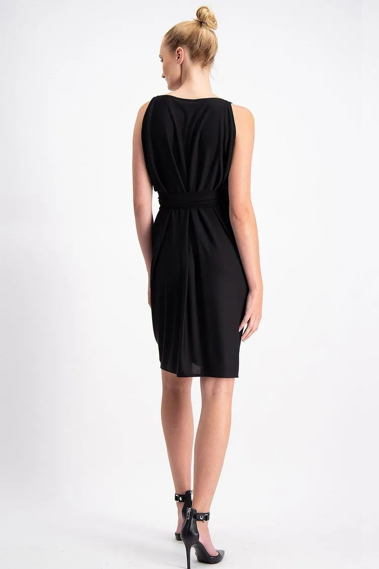 Column Drape Dress in Black