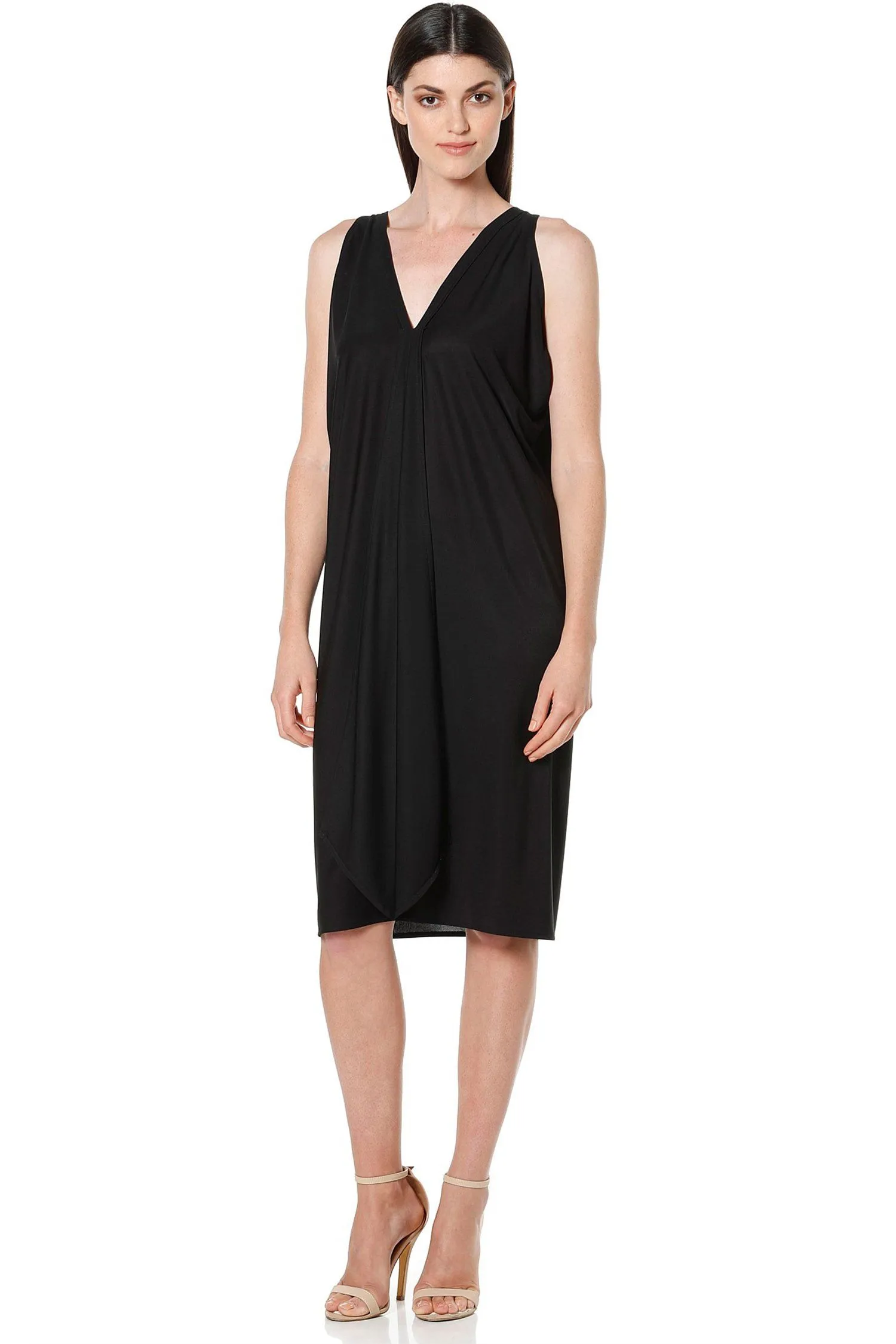 Column Drape Dress in Black