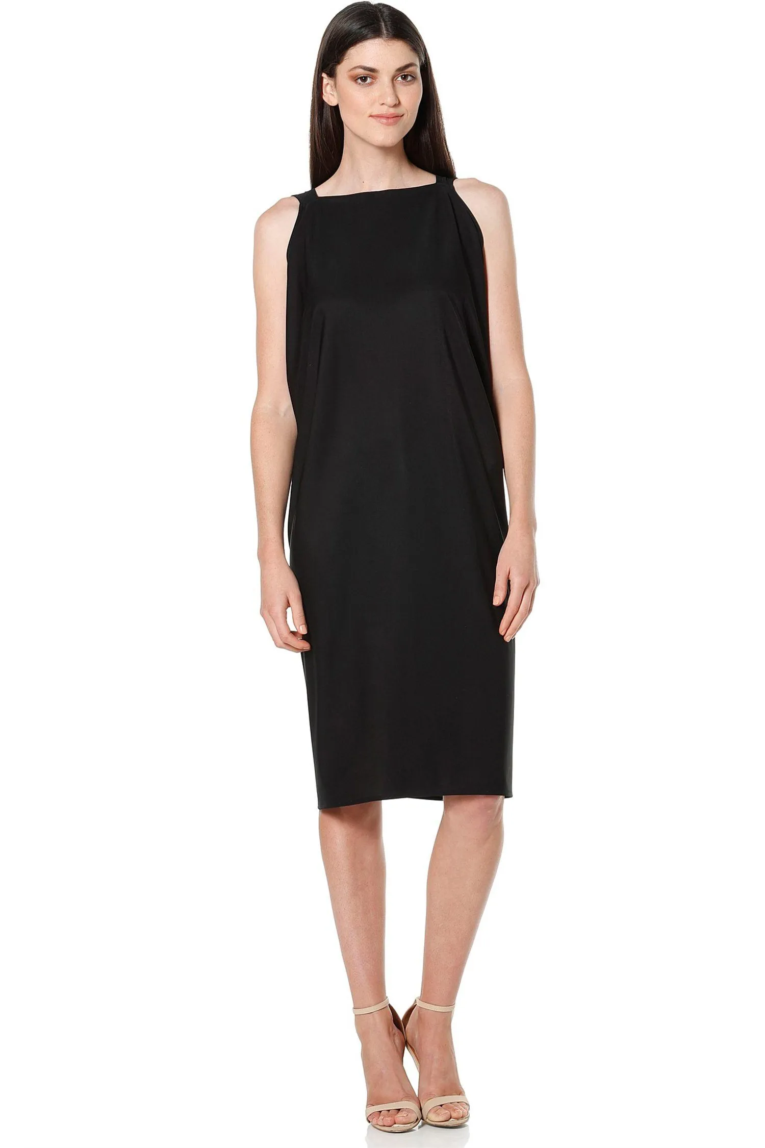 Column Drape Dress in Black