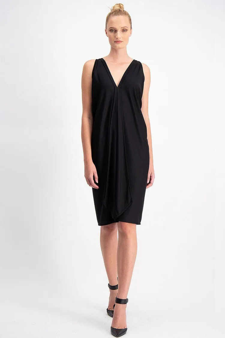 Column Drape Dress in Black