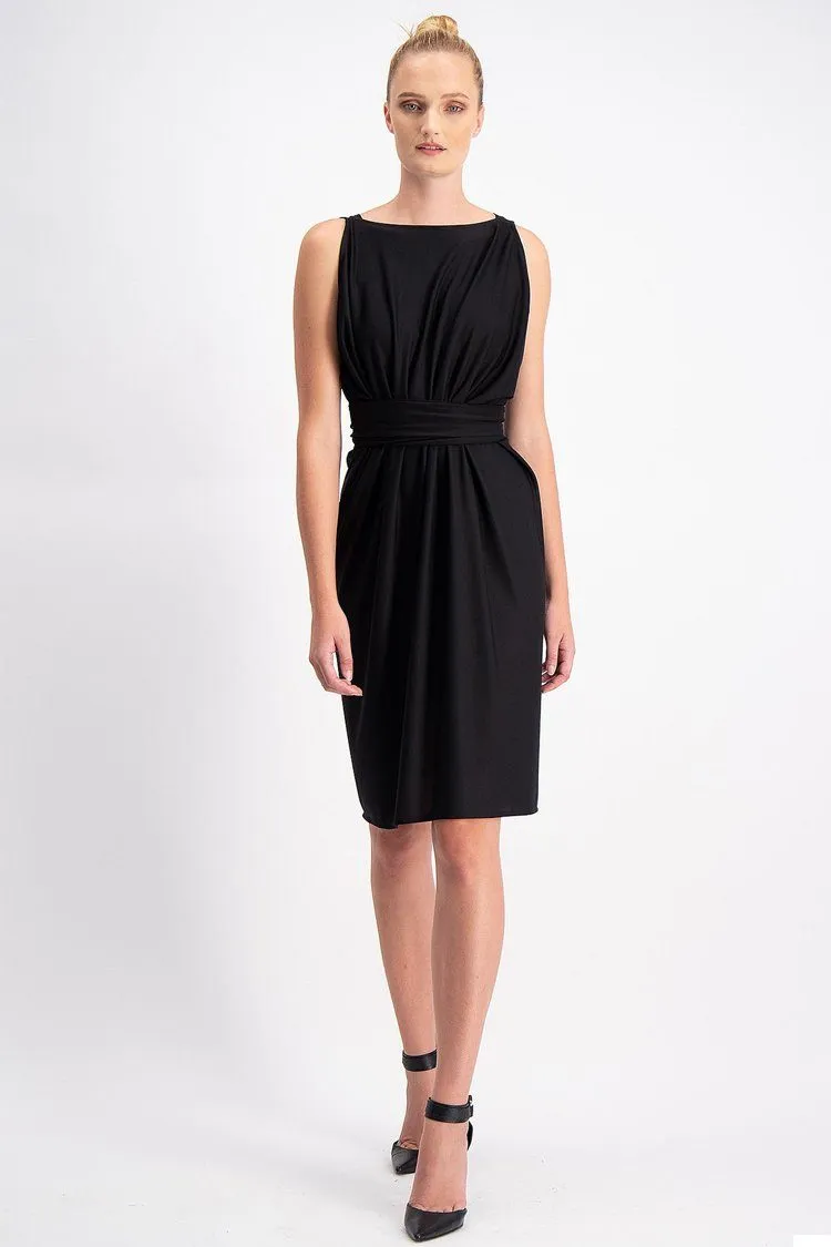 Column Drape Dress in Black