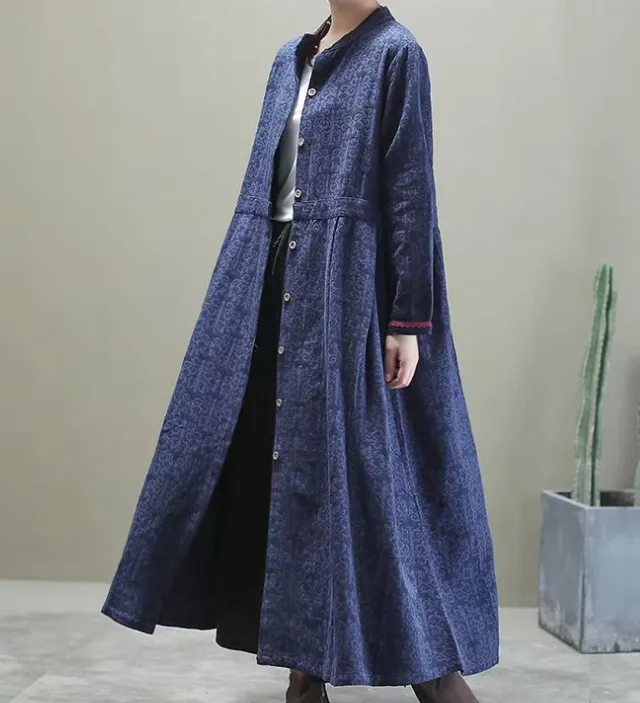 Cotton Linen Buttons Dresses Loose Winter Autumn Dresses Casual Women Dresses ZRL97213