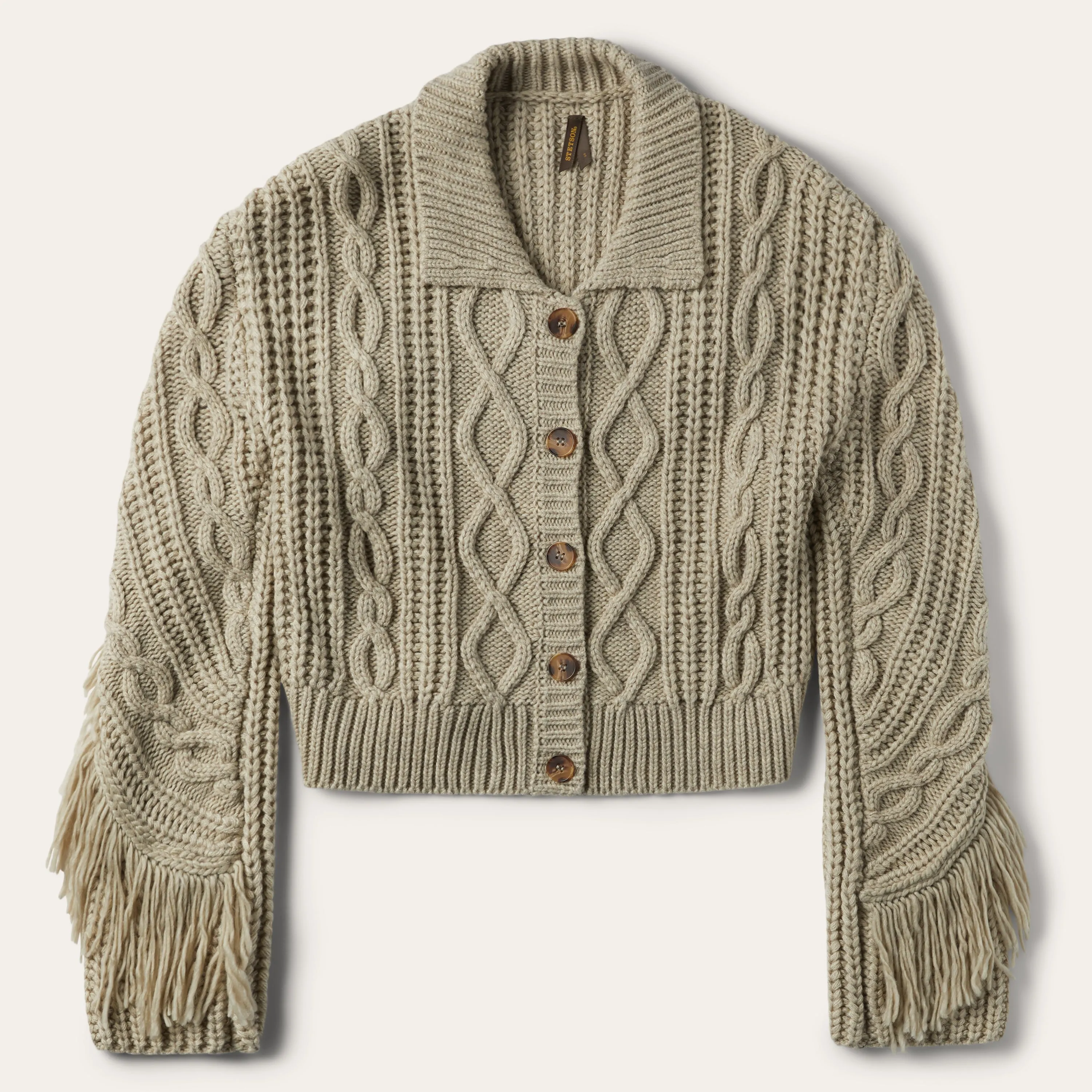 Cream Fringed Cardigan