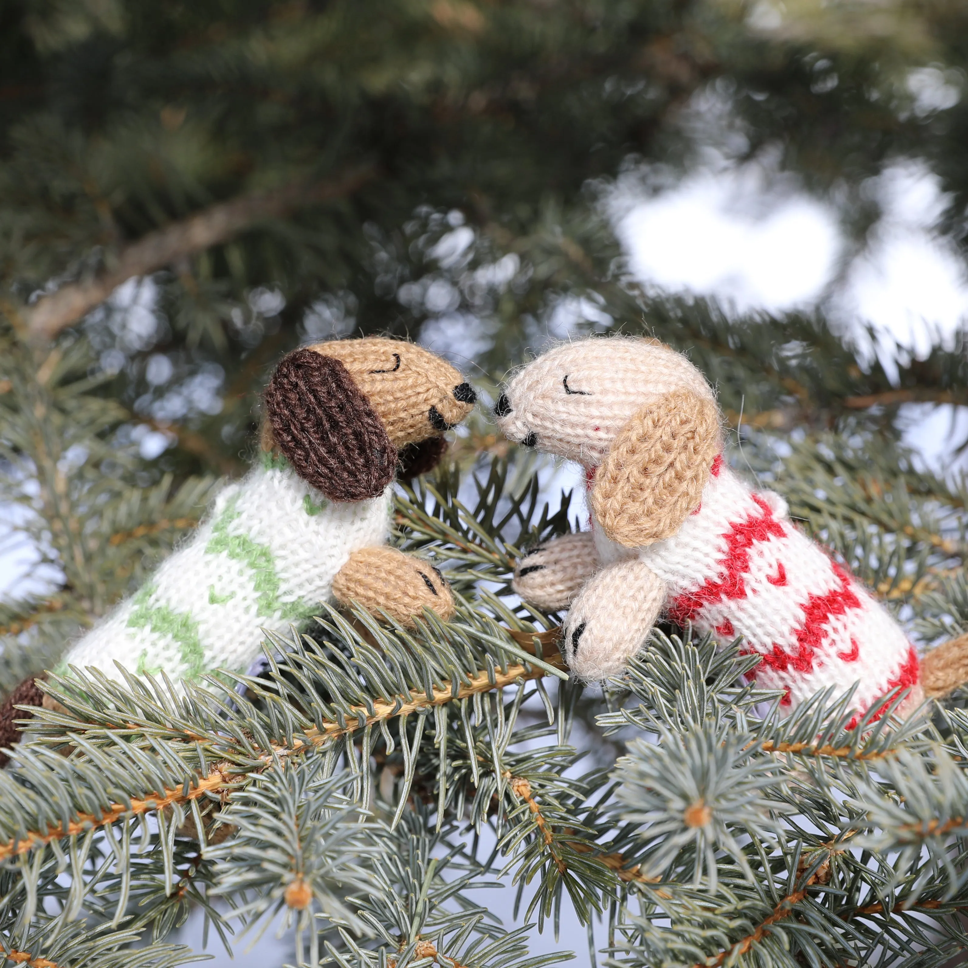 Dachshund In Holiday Sweater Ornament- Set Of 2