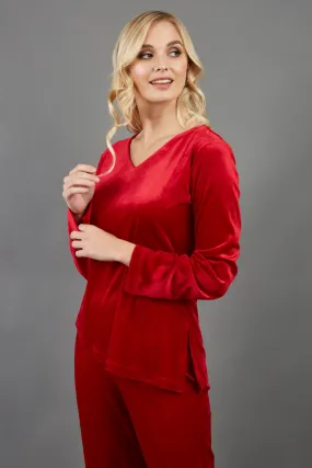 Dahlia Sleeved Velvet Top