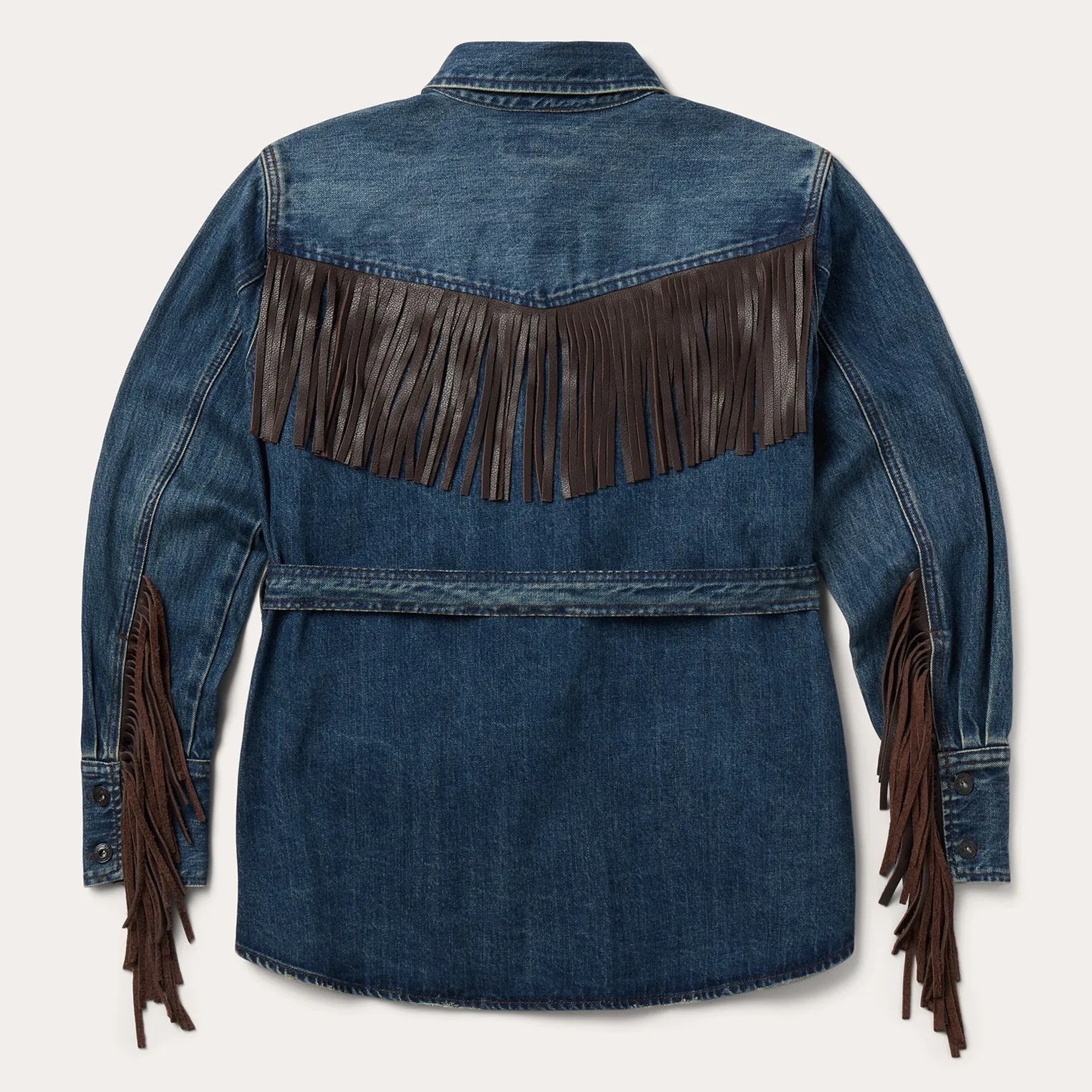 Dark Denim Fringe Jacket