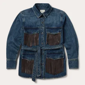 Dark Denim Fringe Jacket