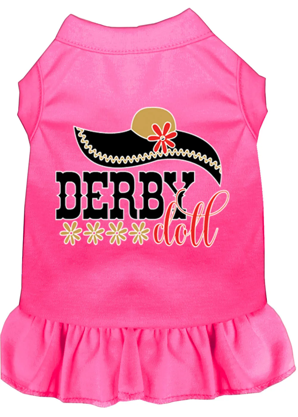 Derby Doll Screen Print Dog Dress Bright Pink Xxl (18)