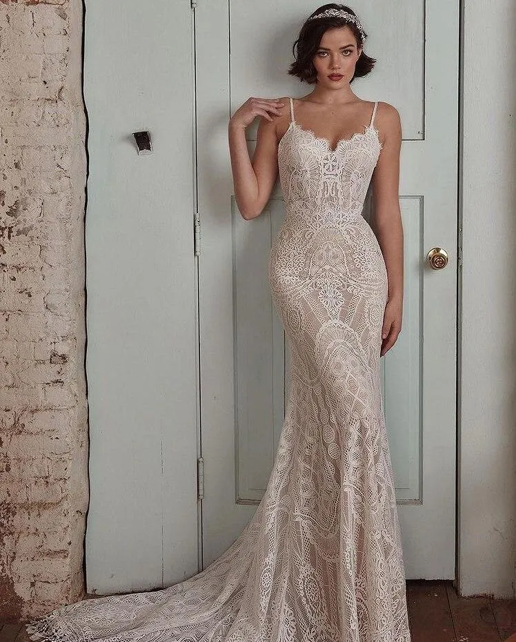 Detachable Train Boho Wedding Dress