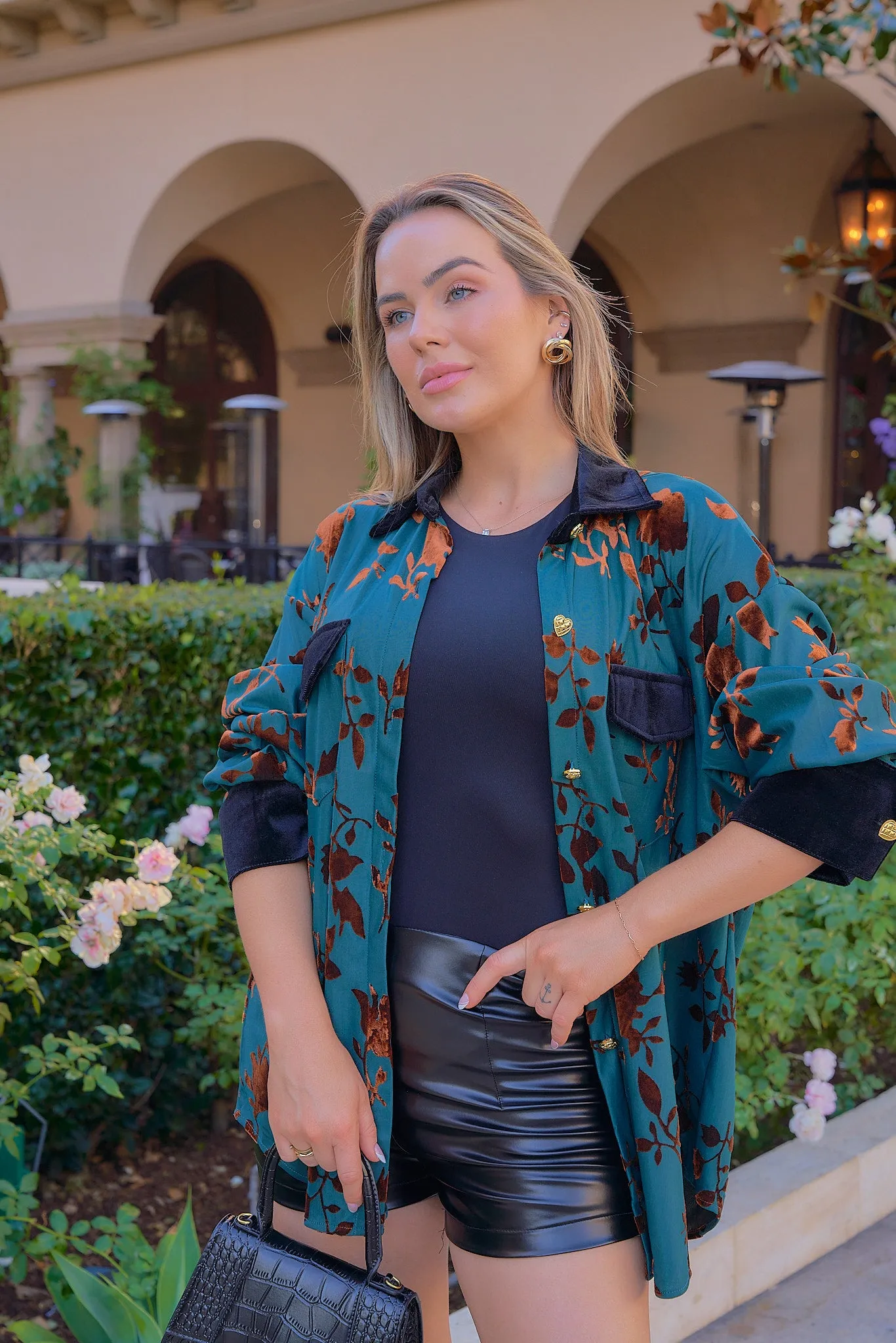 Floral Velvet Top