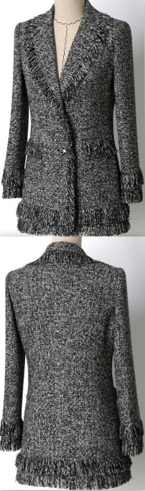 Fringe-Trimmed Jacket