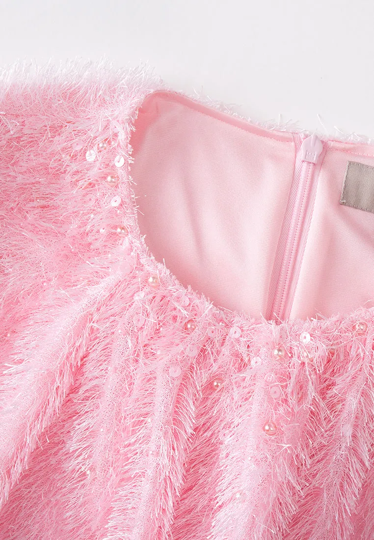 Fuzzy Puff-sleeve Blouse