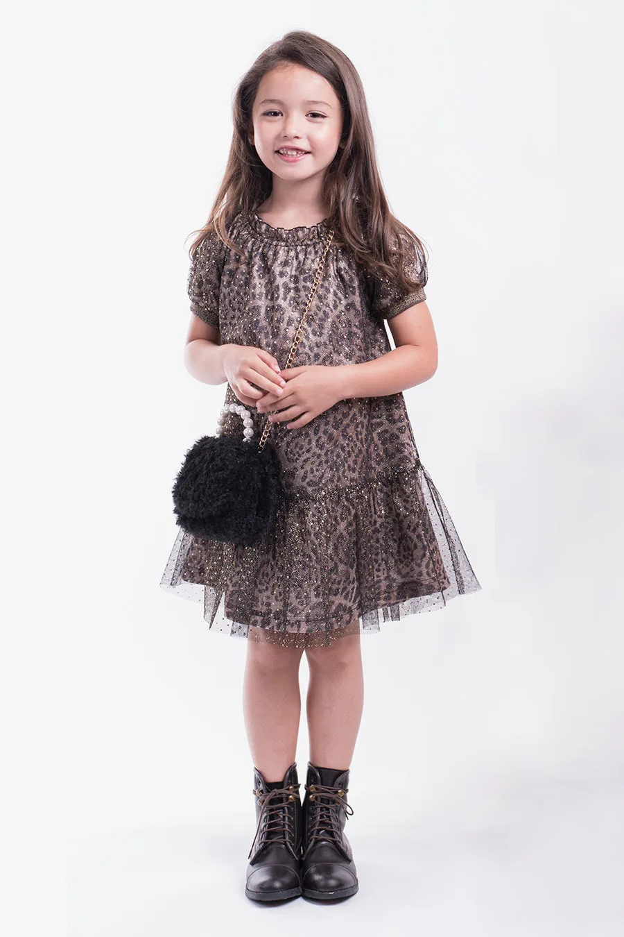 Girls Dress Imoga Naomi Leopard