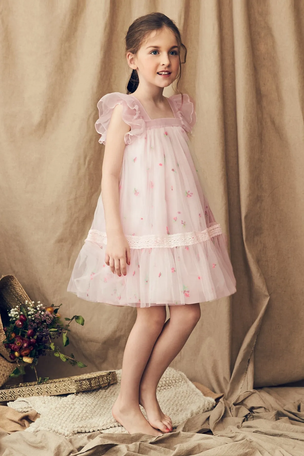 Girls Dress Nellystella Fiona - Spring Floral Tulle