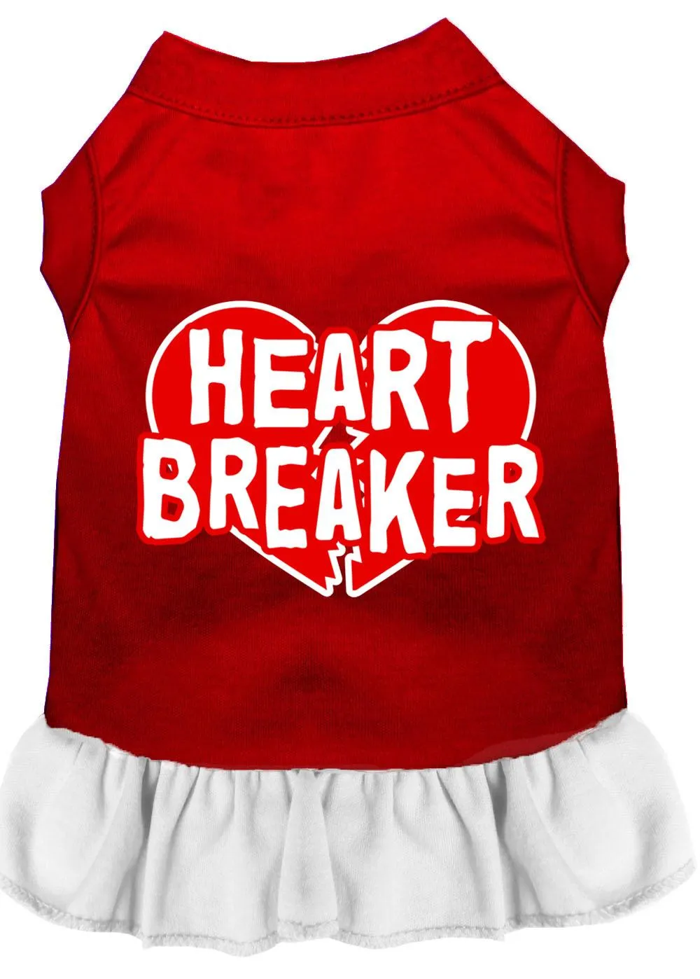 Heart Breaker Screen Print Dress Red With White Xl (16)