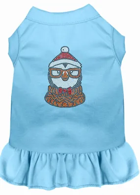 Hipster Penguin Rhinestone Dog Dress Baby Blue Med (12)