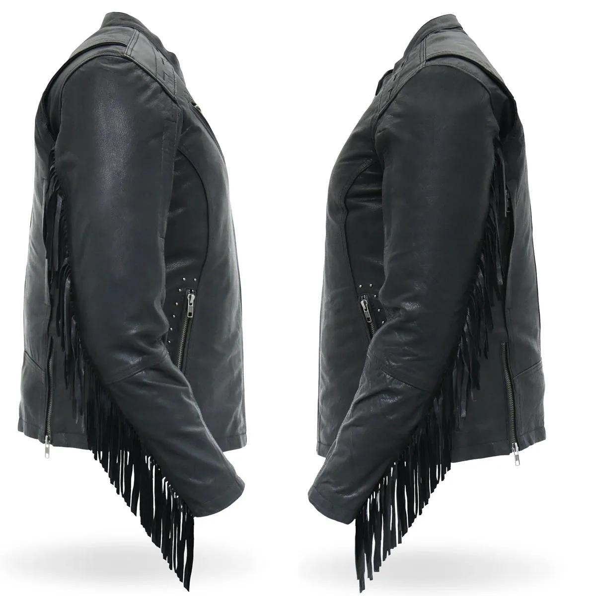 Hot Leathers JKL1028 Studs and Fringe Ladies Black Carry Conceal