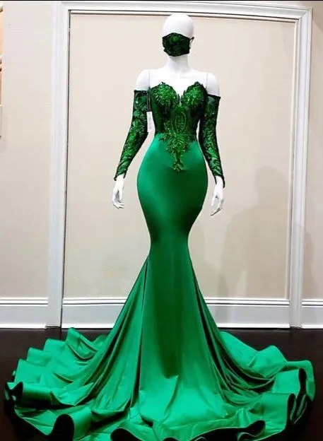 kamahe Green prom dresses, sparkly evening dresses, mermaid prom dresses