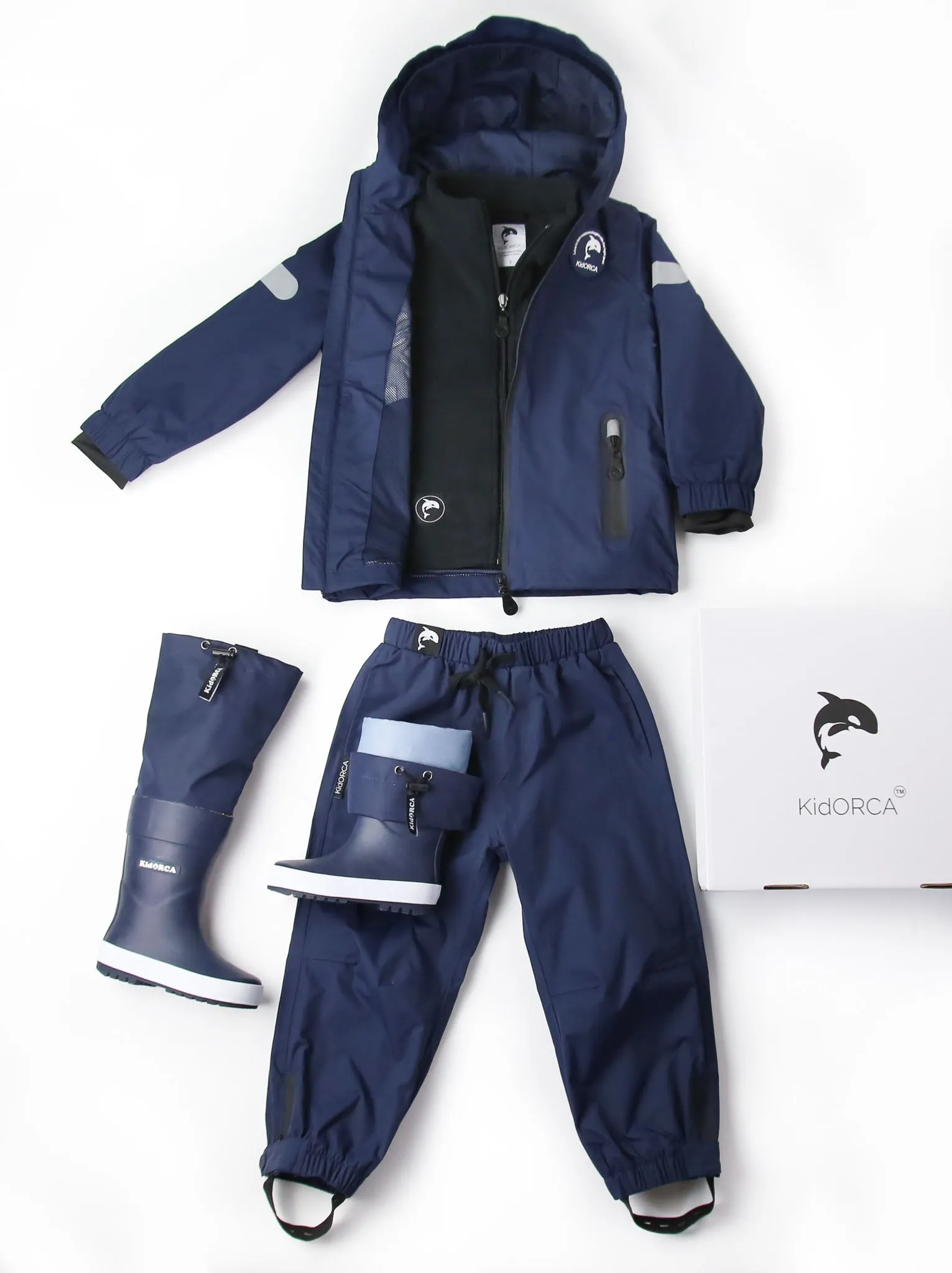 KidORCA Kids Rain Jacket _ Navy_ Model 2022