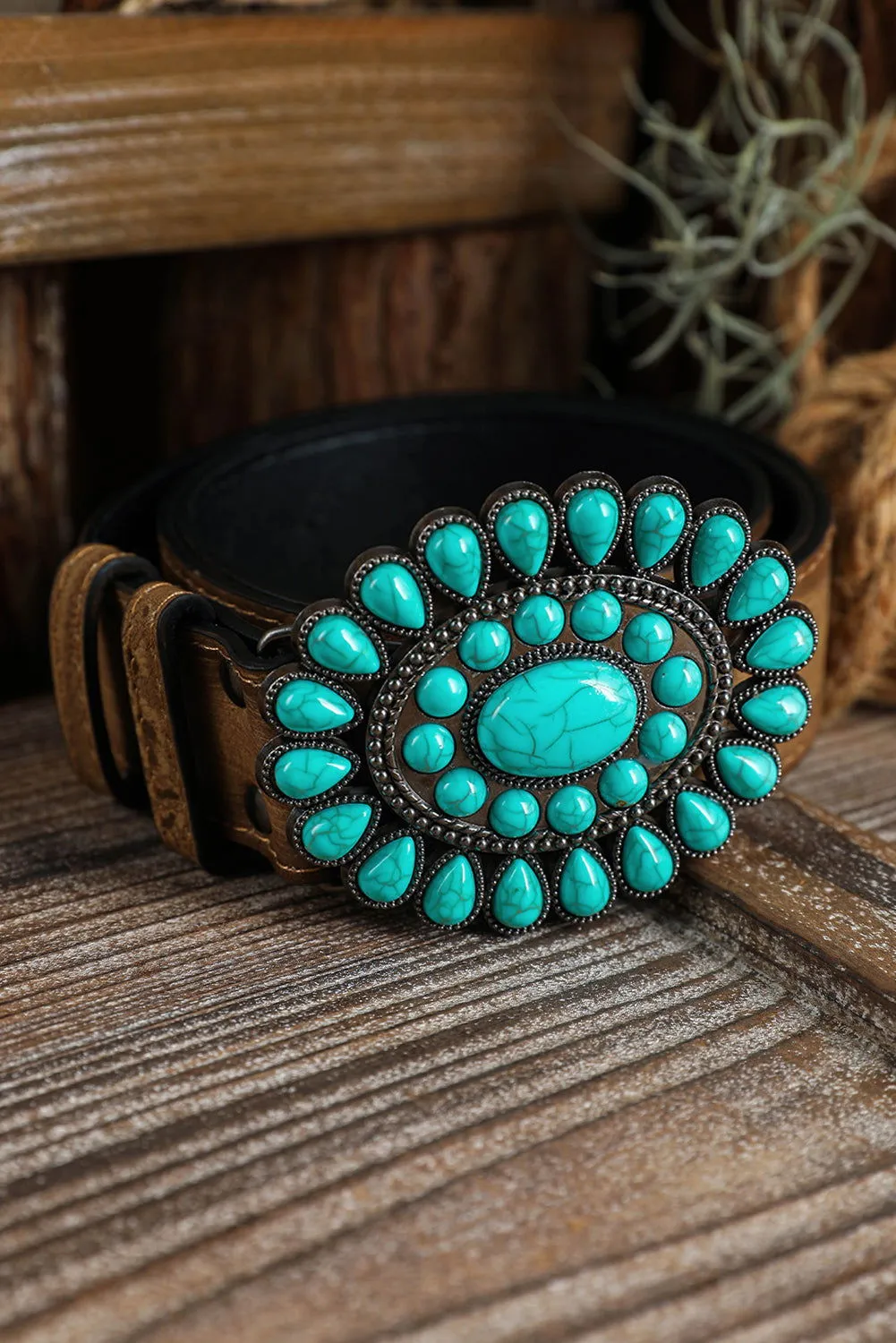 Light Blue Boho Turquoise Decor Wide Belt