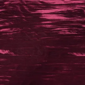 Maroon Red Crinkle Stretch Velvet Fabric