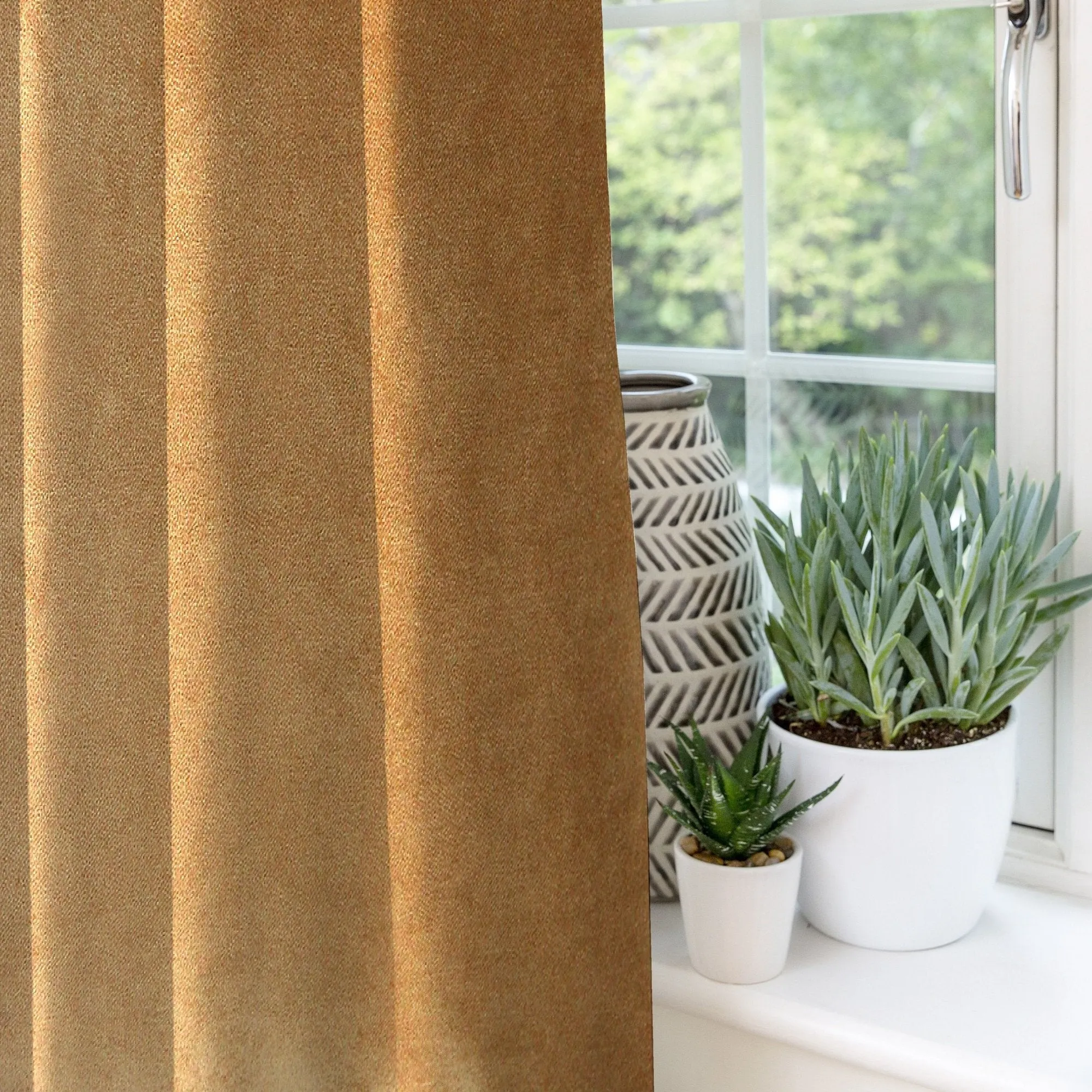 Matt Caramel Gold Velvet Curtains