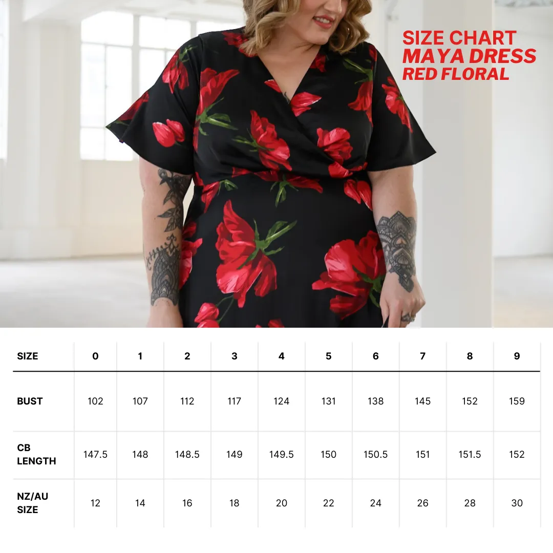 Maya Dress - Red Floral