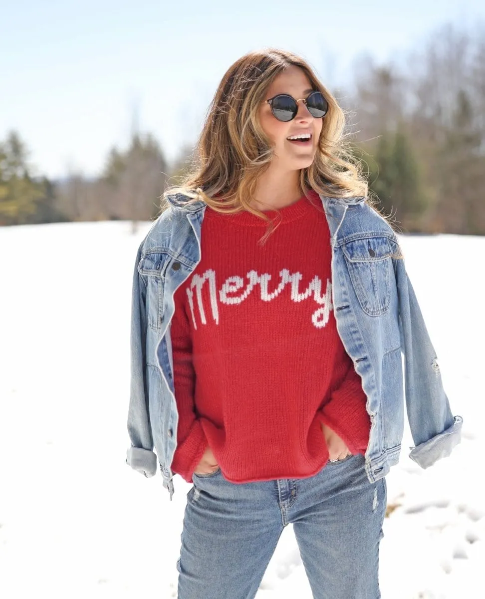 Merry Crew Holiday Red Sweater