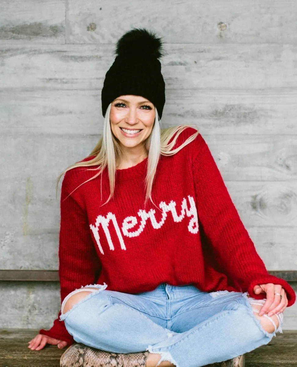 Merry Crew Holiday Red Sweater