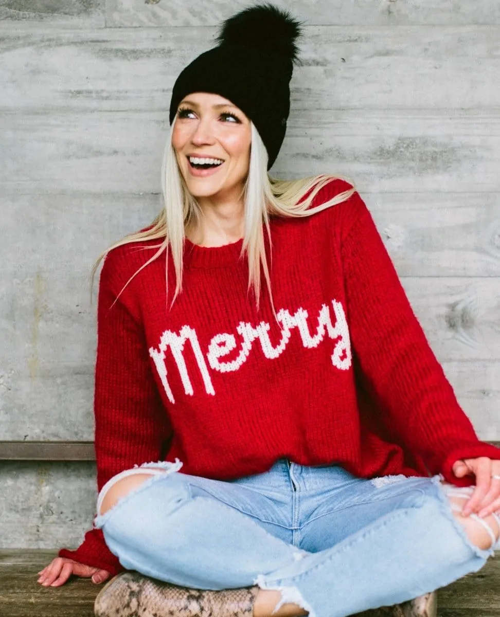 Merry Crew Holiday Red Sweater